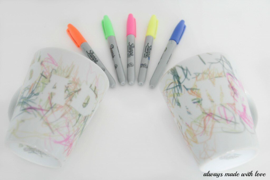 DIY Sharpie Scribble Mugs
