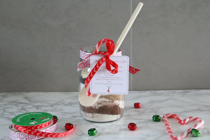 chocolate brownie in a jar 