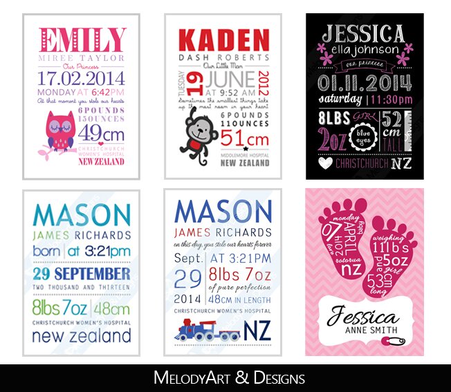 MelodyArt Designs - Overview of Styles2